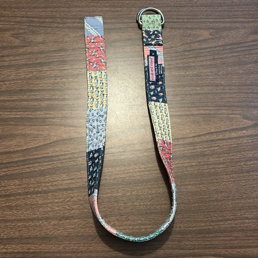 LAST CHANCE Vineyard Vines Patchwork Belt Small Canvas Pink Blue Nautical Whale